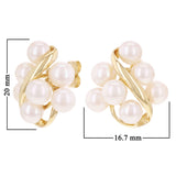 14k Yellow Gold Infinity Fresh Water Pearls Stud Earrings 20mmx16.7mm 5.7 grams