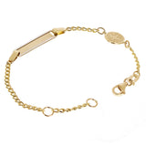 Italian 14k Two-Tone Gold Engravable St. Benedict Charm Baby ID Bracelet 5.5" 2g
