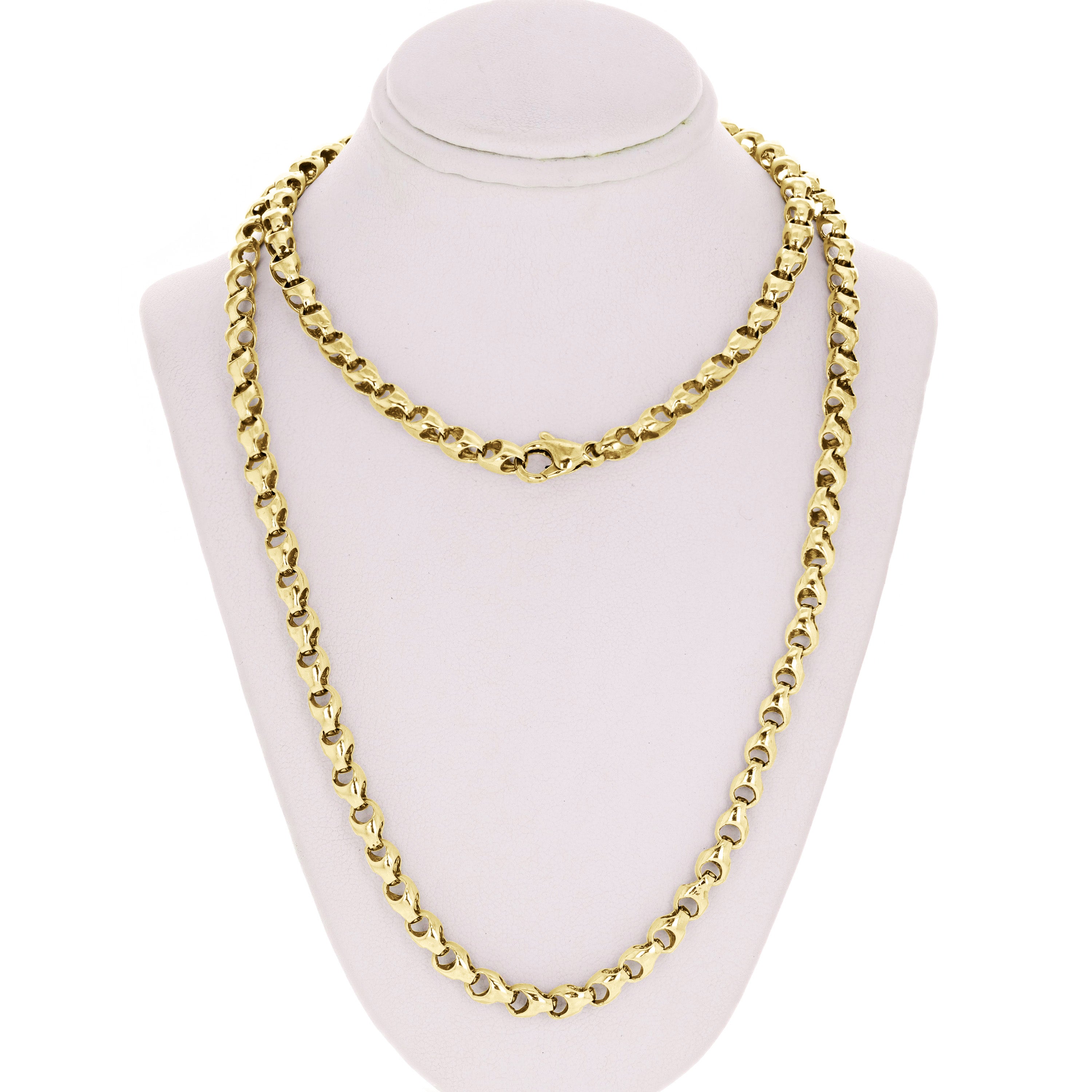 14k Yellow Gold Handmade Fashion Link Necklace 20" 4.5mm 40 grams - Yellow,20"