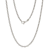 14k White Gold Solid Handmade Fashion Link Necklace 28" 4mm 36.4 grams