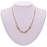 Italian 14k Yellow Gold Paper Clip U-Link Double Rolo Chain Necklace 18" 8.8 grams