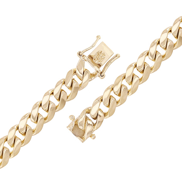 14k Yellow Gold Solid Heavy Miami Cuban Chain Bracelet 8