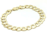 Men's 14k Solid Yellow Gold Flat Cuban Link Chain Bracelet 8.5" 11.5mm- 24 grams