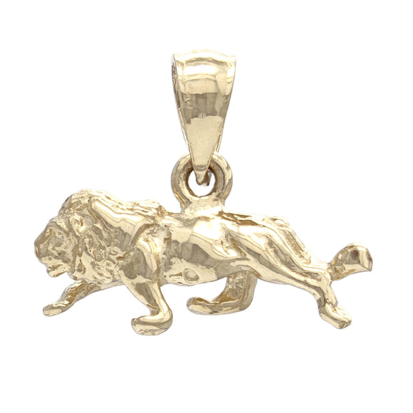 14k Yellow Gold 3D Lion Pendant Solid Gold Animal Charm 2.5 grams - Yellow