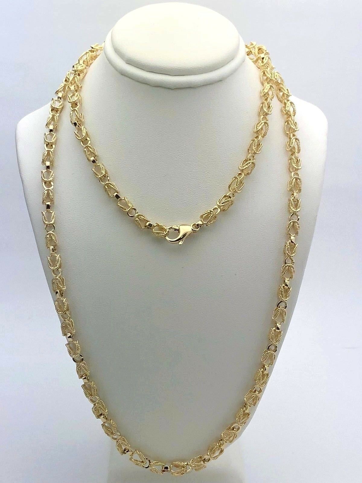 14k Yellow Gold Turkish Link Chain Necklace 30" 5mm 56.5 grams - Yellow,30"