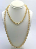 14k Yellow Gold Turkish Link Chain Necklace 30" 5mm 56.5 grams - Yellow,30"
