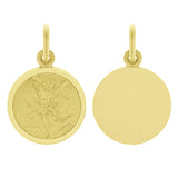 Italian 14k Yellow Gold Saint Michael Medal Charm Pendant 23.5mm x 15mm 2.2grams