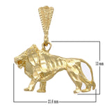 14k Yellow Gold Diamond Cut Lion Charm Pendant 3.6 grams - Yellow