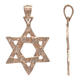 14k Rose Gold Diamond Cut Jewish Star of David Charm Pendant 1.7 grams - Rose