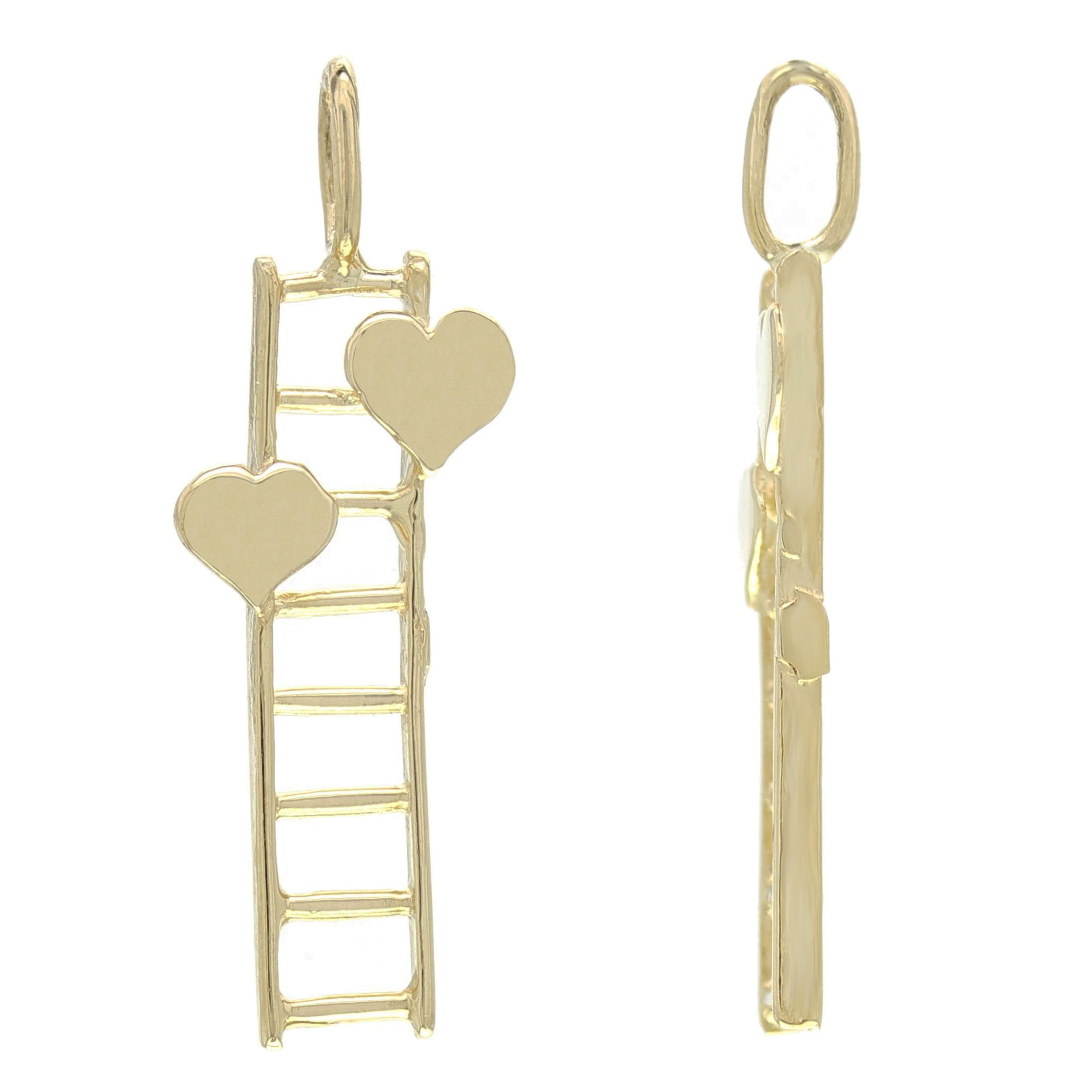 14k Yellow Gold Way To My Heart Ladder To My Heart Charm Pendant 1.2 grams