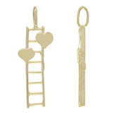 14k Yellow Gold Way To My Heart Ladder To My Heart Charm Pendant 1.2 grams