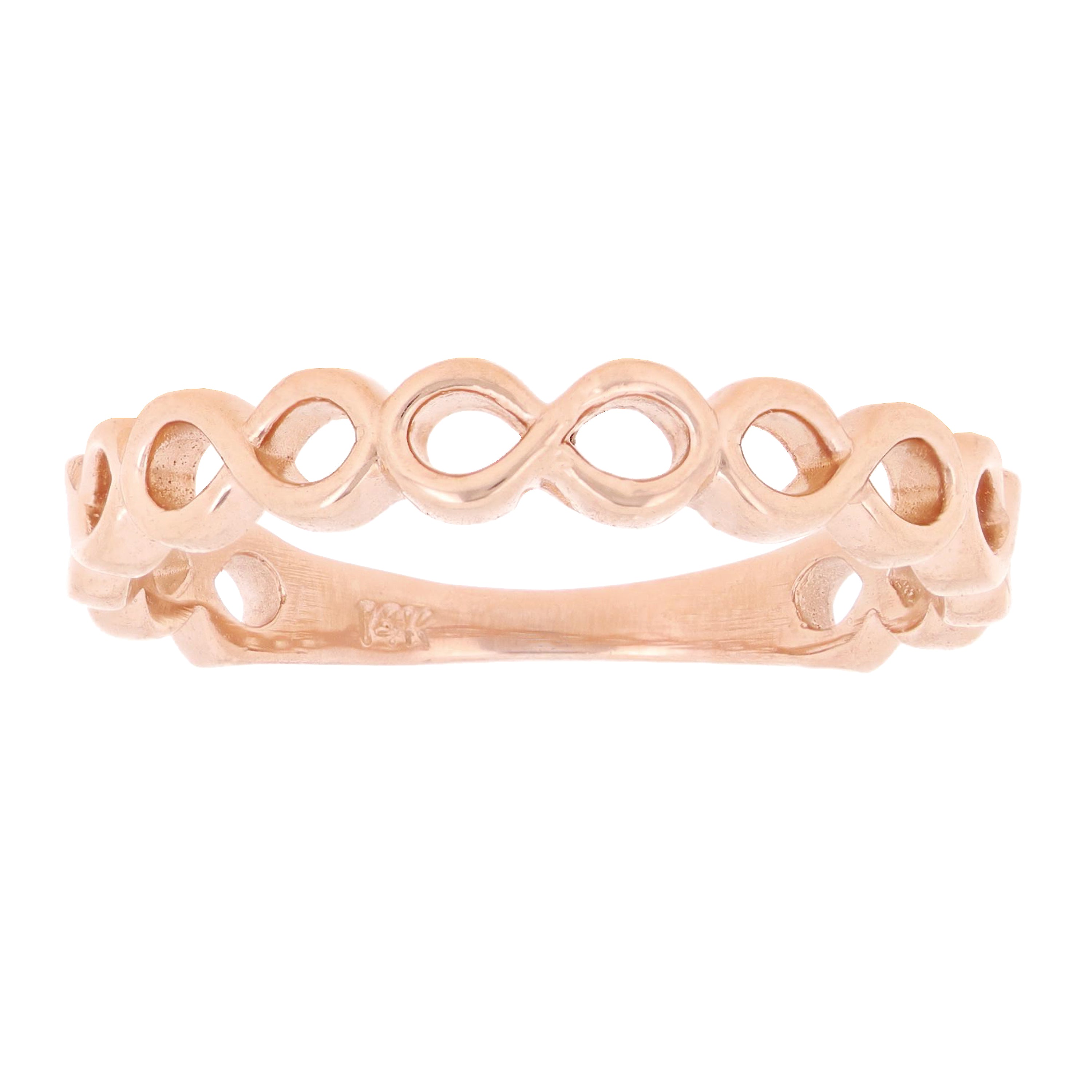 14k Rose Gold Infinity Stackable Ring 2 grams Size 6.75 - Rose