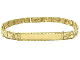 14k Yellow Gold Nugget ID Bracelet Adjustable 8"- 8.5" 7.4mm 17.3 grams