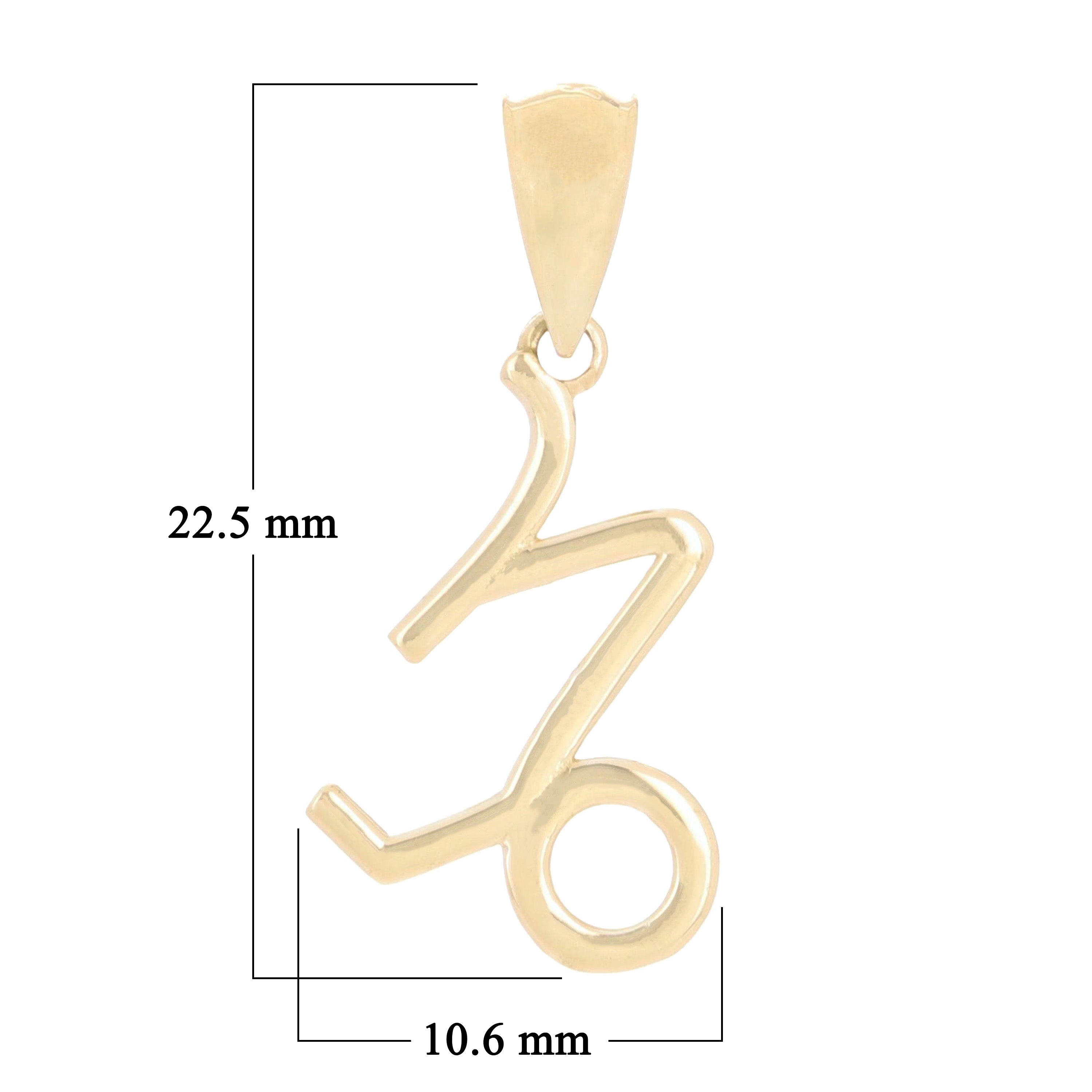 14k Yellow Gold Capricorn Zodiac Sign Charm Pendant - Capricorn,Yellow