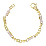 10k Yellow & White Gold Handmade Spring Barrel Link Bracelet 7" 5.3mm 13.5 grams - 7" 13.5 grams