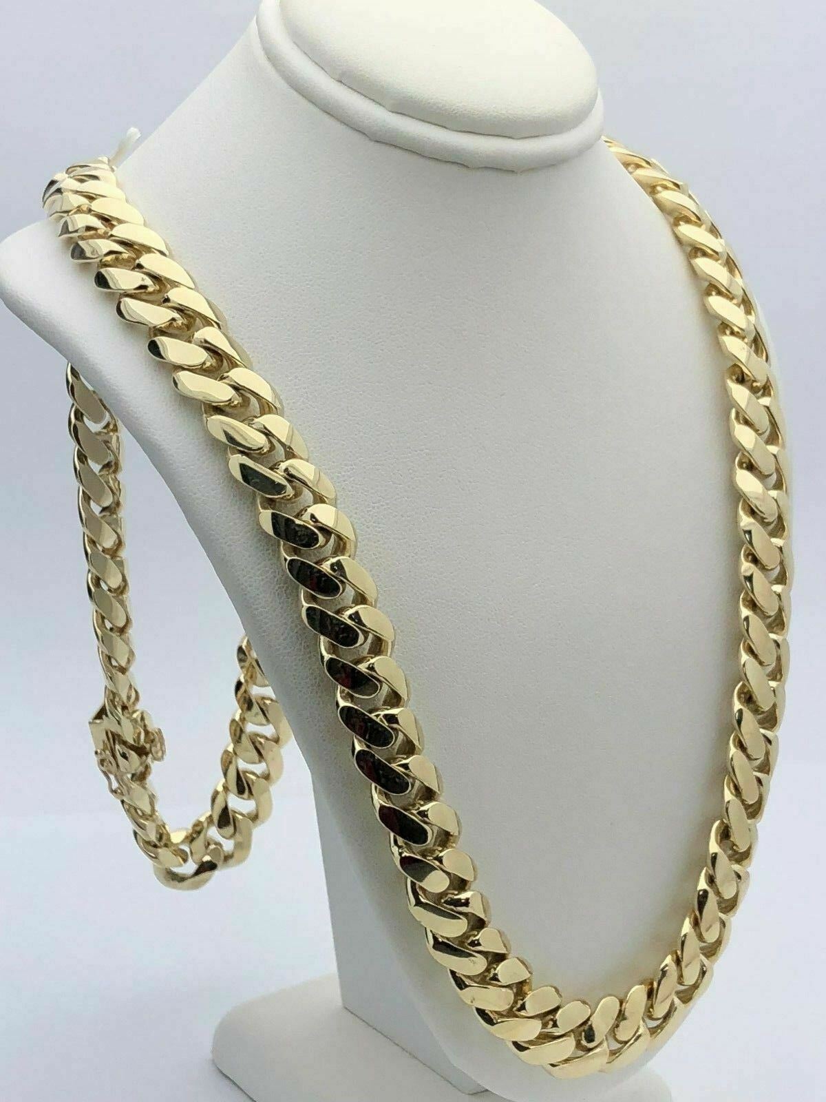 Men's 10k Yellow Gold Solid Heavy Miami Cuban Chain Necklace 28" 12.5mm - 267.9g - 28"