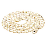Men's 10k Yellow Gold Solid Flat Cuban Chain Link Necklace 22" 11.5mm 55 grams - 22"