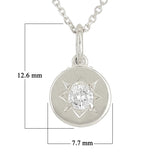 14k White Gold Diamond North Star Charm Pendant - Rose