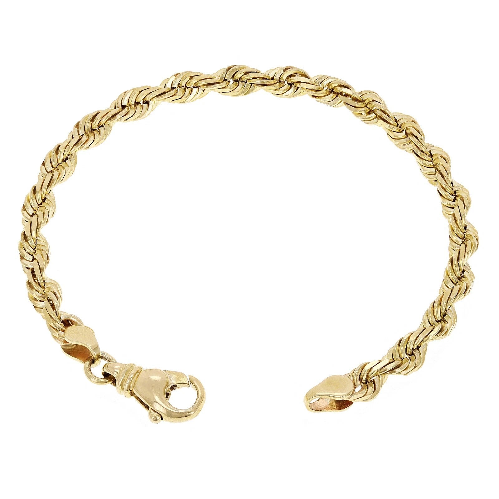 14k Yellow Gold Diamond Cut Rope Chain Bracelet 8" 6mm - 19 grams