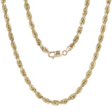 14k Yellow Gold Solid Diamond Cut Rope Chain Necklace 30"  6mm 80 grams