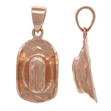 14k Rose Gold Rodeo Horse Cowgirl Cowboy Hat Pendant - Rose