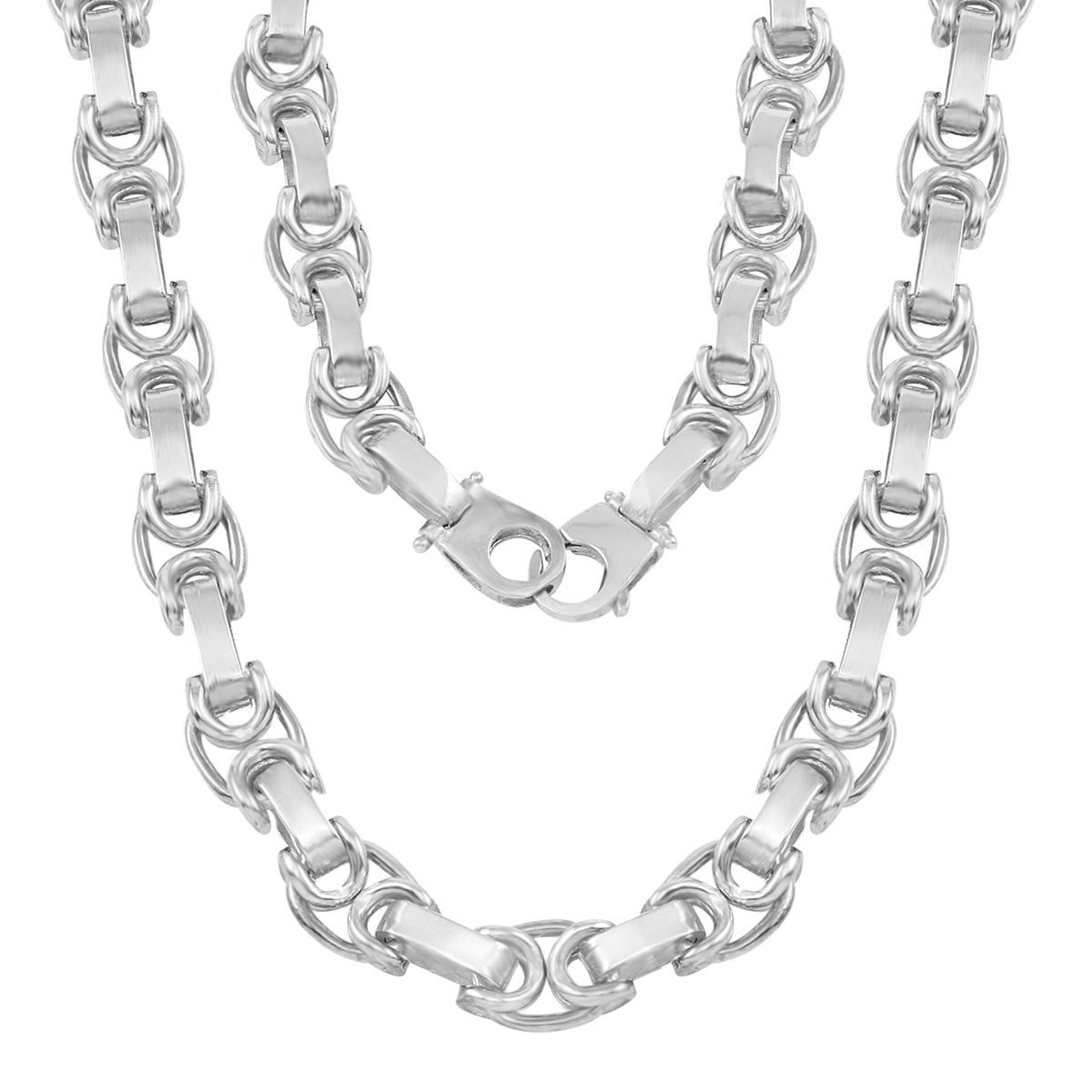 14k White Gold Solid Handmade Fashion Link Chain Necklace 24" 10.5mm 120 grams - White,24"