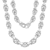 14k White Gold Solid Handmade Fashion Link Chain Necklace 24" 10.5mm 120 grams - White,24"