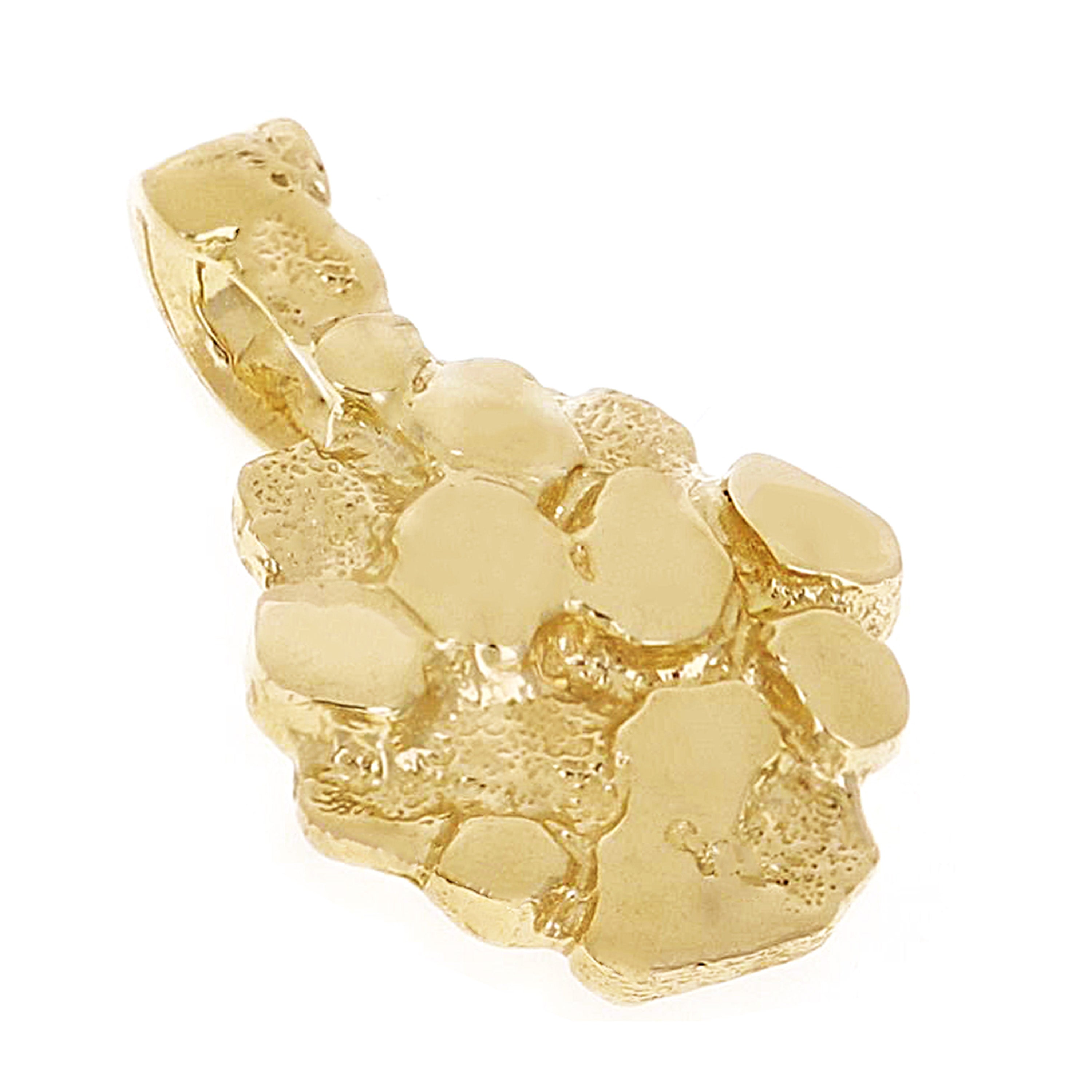 14k Yellow Gold Solid Hexagon Nugget Charm Pendant 20.5x13mm 2.9 grams