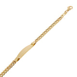 Italian 14k Yellow Gold Engravable Baby Kids ID Cuban Bracelet 5.5" 2.6 grams