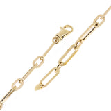 Italian 14k Yellow Gold Hollow Paper Clip Chain Bracelet 7.75" 4.9mm 4.8 grams - 7.75" 4.8 grams