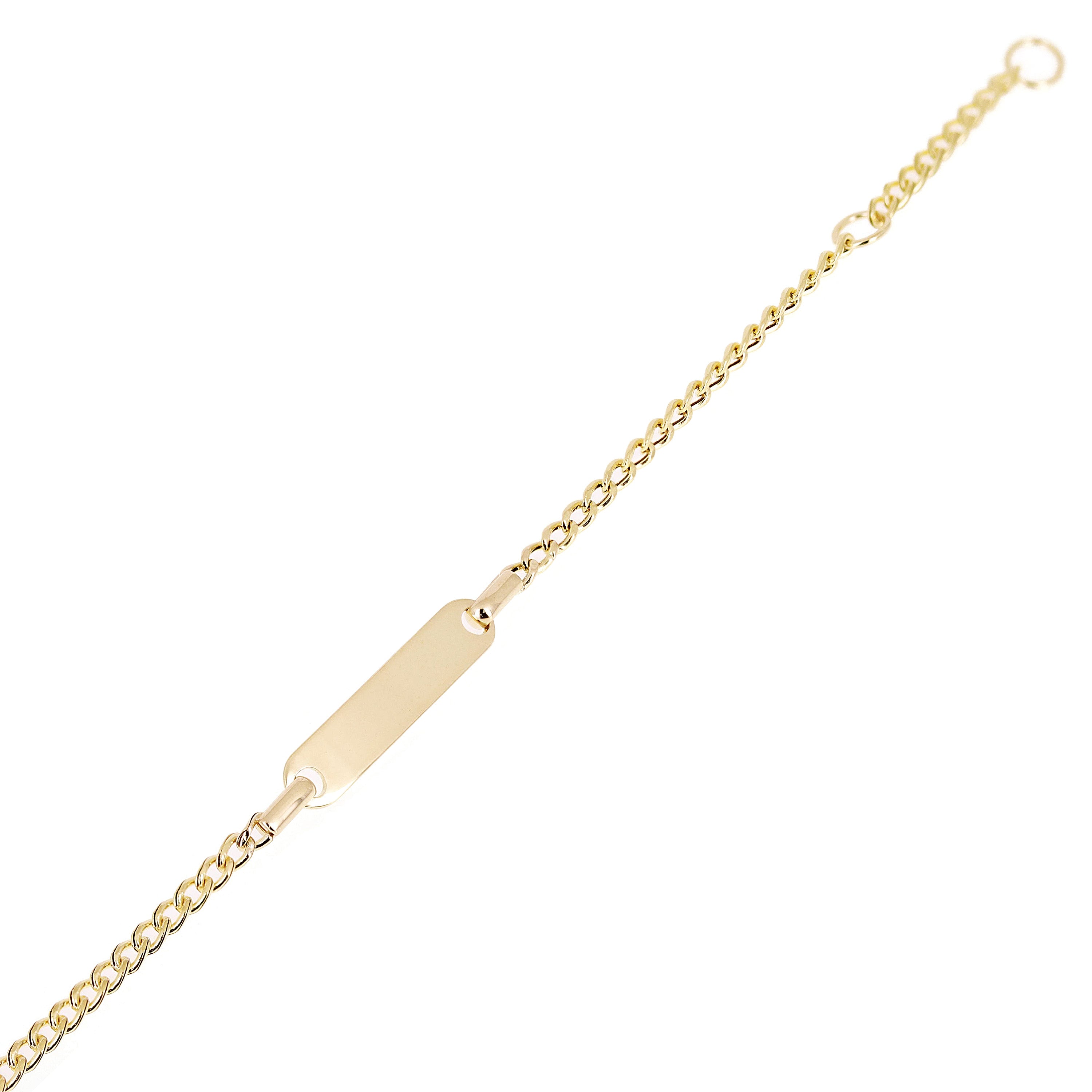 Italian 14k Yellow Gold Engravable Kids Baby ID Cuban Bracelet 5.75" 1.6 grams