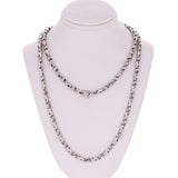 14k White Gold Handmade Fashion Link Necklace 24" 4.5mm 42.5 grams - White,24"