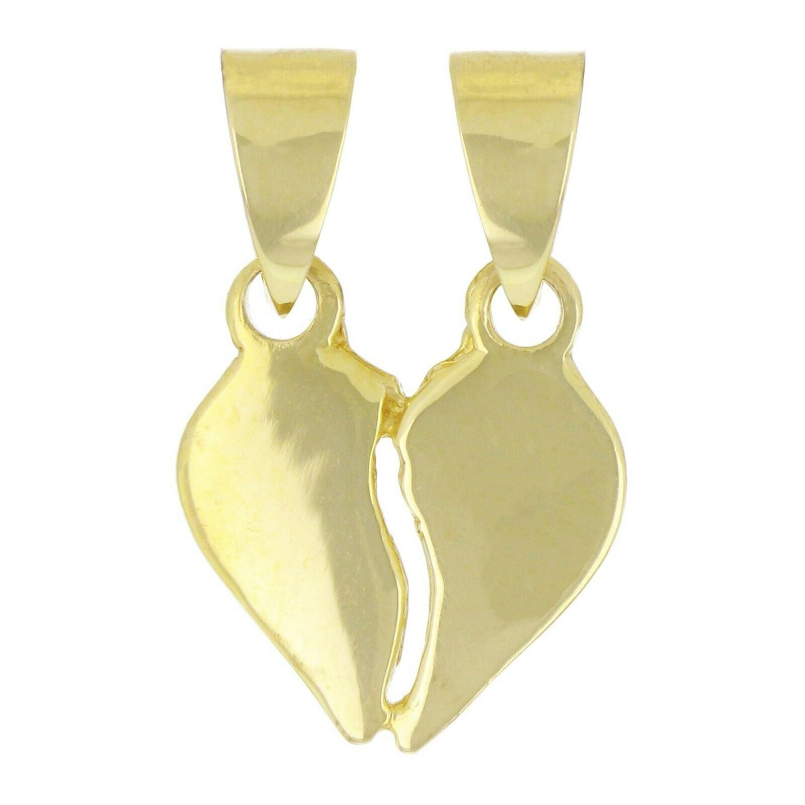 14k Yellow Gold High Polished Breakable Heart Charm Pendant 1.5 grams