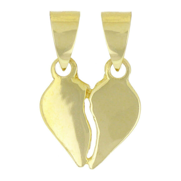 14k Yellow Gold High Polished Breakable Heart Charm Pendant 1.5 grams
