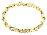 Men's 18k Yellow Gold Handmade Fashion Link Bracelet 8.5" 7mm 35 grams