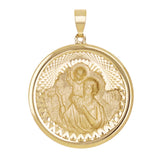 Italian 14k Yellow Gold Saint Cristobal Medal Charm Pendant 1.1" 2.5 grams - 2.5 grams