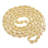 14k Yellow Gold Solid Diamond Cut Rope Twist Chain Necklace 20" 4mm 26 grams - 20" 26 grams