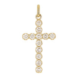14k Yellow Gold 1.51ctw Diamond Cross Pendant 1.5" 3.1 grams