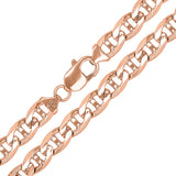 14k Rose Gold Solid Anchor Mariner Link Chain Necklace 22" 7.7 mm 57.8 grams - Rose,22"