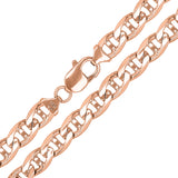 10k Rose Gold Solid Anchor Mariner Link Chain Necklace 22" 7.7mm 51.4 grams - Rose,22"