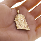 14k Yellow Gold Jesus Piece Jesus Christ Face Pendant 2" 12.6 grams