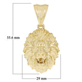 14k Yellow Gold 3D Lion Head Charm Pendant 2.2" 24.9 grams