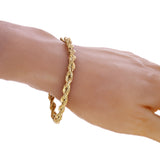 Men's 10k Yellow Gold Solid Diamond Cut Rope Chain Bracelet 7" 6mm 16.5 grams - 7" 16.5 grams