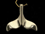 14k White Gold Solid High Polish Whale Tail Slide Charm Pendant 1.1 grams