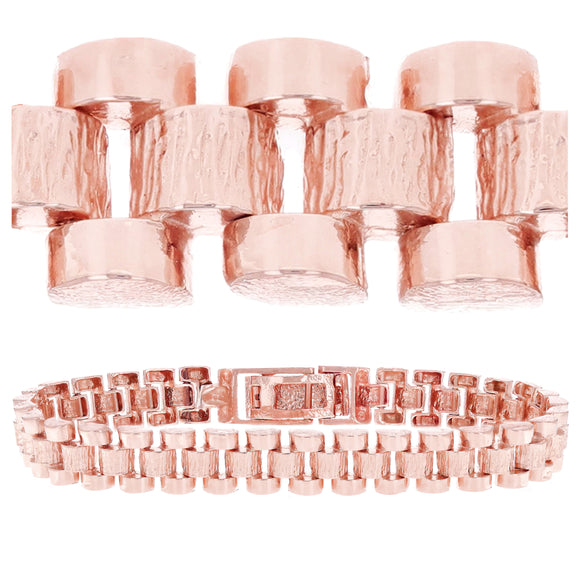 10k Rose Gold Watch Link Bracelet Adjustable 8.5-9