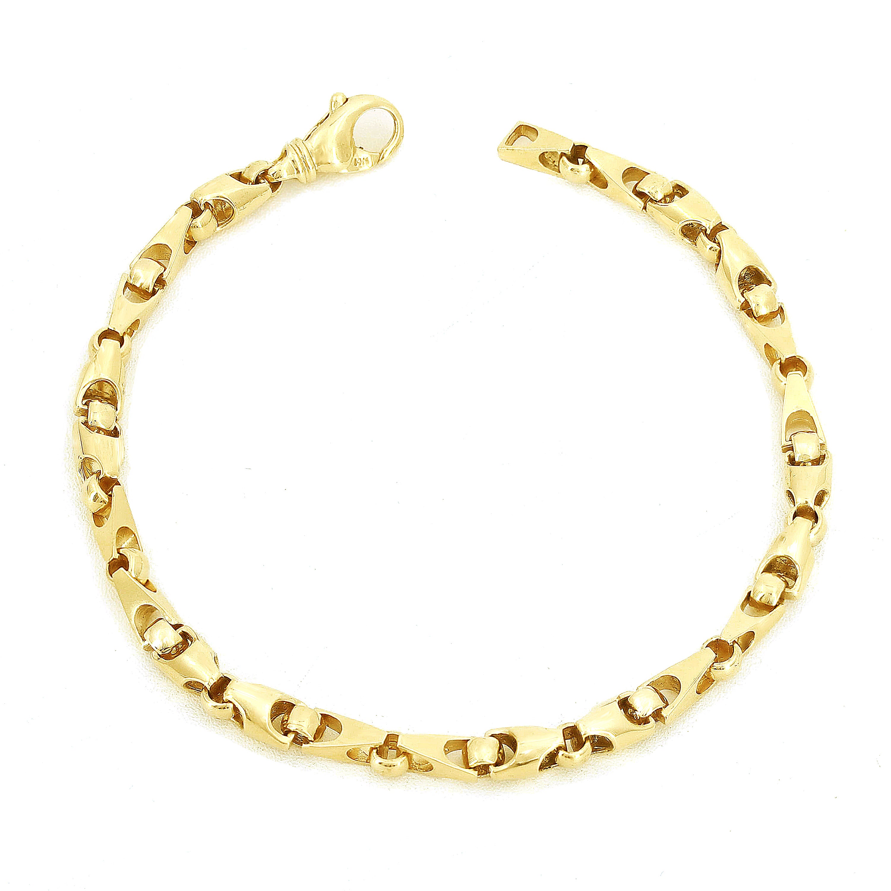 10k Yellow Gold Solid Handmade Fashion Link Bracelet 7" 6mm 17.6 grams - 7" 17.6 grams