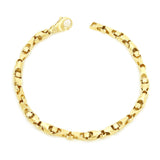 14k Yellow Gold Solid Handmade Fashion Link Bracelet 7" 6mm 19.8 grams - 7" 19.8 grams
