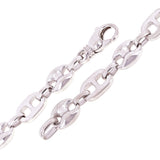 10k White Gold Solid Gucci Puffy Mariner Link Chain Bracelet 7" 10.7mm 33.8 gram - White,7"