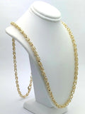 14k Yellow Gold Turkish Link Chain Necklace 30" 5mm 56.5 grams - Yellow,30"