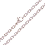 14k White Gold Handmade Fashion Link Necklace 18" 4.5mm 33.3 grams